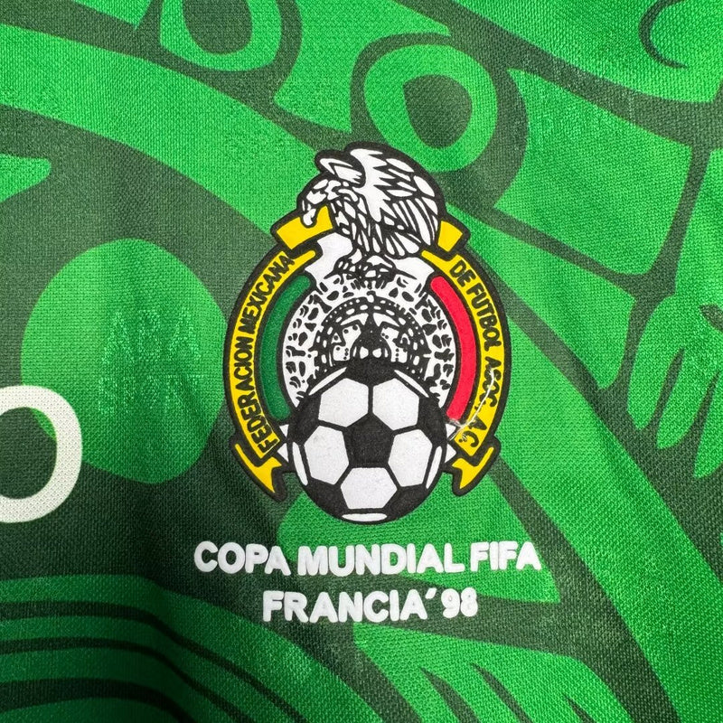 1998 Mexico Home Jacquard Cloth Home Jersey